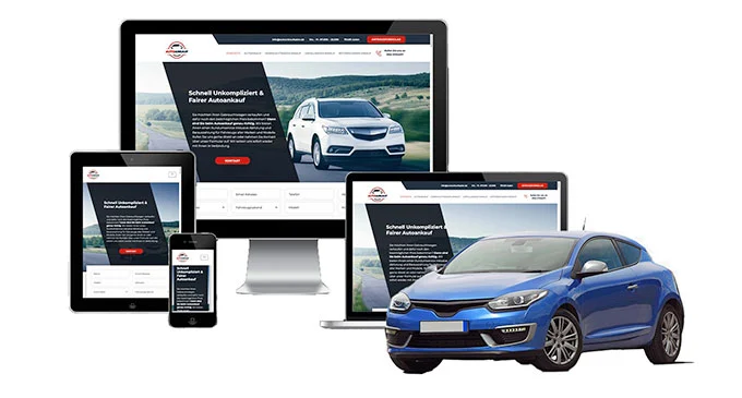 Ankaufseite mobil – Autoankauf Lahr/Schwarzwald mit rotem PKW